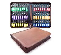 Portable Key Organizer,Zippered Key Organizers Case with 48 Key Hooks and Tags Key Storage,Leather Apartment Manager and Landlord Key Holder,Key Organizer Box for Real Estate Sales,Hotels,Car Service