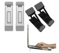 Portable Keyboard Riser,4 PCS Mini Laptop Keyboard Stand for Desk,Three Tilt Angle Adjustable Foldable Invisible Laptop Riser Self-Adhesive Computer Stand Feet for Most Keyboards(Black&Silver)