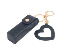 Portable Keychain Lipstick Case Mini Cosmetic Pouch, Travel-Friendly PU Leather Organizer Bag for Lip Balm Makeup L6F1