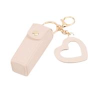Portable Keychain Lipstick Mini Cosmetic Pouch, Travel-Friendly Pu Leather Balm Makeup Organizer Bag O8c9 for Lip
