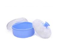 Portable Kids Body Cosmetic Box Soft Baby Fluff Container Practical Makeup Puff Sponge Case Blue