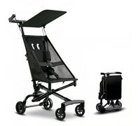Portable Kids Pushchair, Feather-Light 2.8kg with One-Hand Quick Fold, Compact Travel Stroller for Airplane with Adorable Cartoon Design for Babies & Toddlers, 4 Colors black2