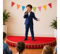 Portable Kids Stage Platform with Apron, High Weight Capacity for Public Speaking and Singing, Ideal for Events and Performances, 150x150cm