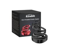 Portable Kinetic Molecular Heater, Mini Portable Kinetic Heater for Car, Auto Rotating Solar Double Ring Heater Car Ornament, Car Aromatherapy Decoration (Black)