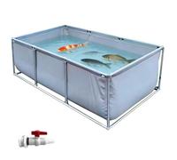 Portable Koi Fish Holding Tank 3x1x0.8M Canvas Pond with Steel Frame PVC Liners Easy Setup for Koi Fish Durable and Lightweight Ideal for Bing and Transporting Koi