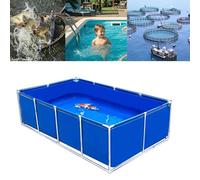 Portable Koi Holding Tank - Steel Fish Pond with Drain Valve, Durable PVC Pool for Garden and Aquaculture, Ideal for Fish Culture and Aquatic Plant Growth