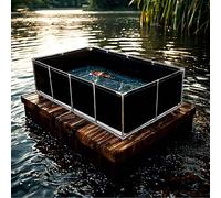 Portable Koi Holding Tank with Drain Valve, Durable PVC Fish Pond for Garden, Aquaculture, and Fish Culture