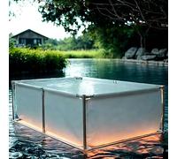 Portable Koi Holding Tank with Drain Valve, Durable PVC Fish Pond for Garden, Aquaculture, and Fish Culture