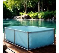 Portable Koi Holding Tank with Drain Valve, Durable PVC Fish Pond for Garden, Aquaculture, and Fish Culture