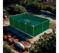 Portable Koi Holding Tank with Drain Valve, Durable PVC Fish Pond for Garden, Aquaculture, and Fish Culture