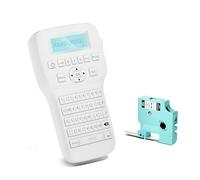 Portable Label Maker Machine with Tapes LM1600, Label Maker with QWERTY Keyboard, Rechargeable Handheld Labeler with Backlighting LCD Screen for Office School Use