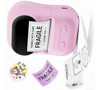 Portable Label Printer With Inkless Thermal Printing, For Mini Wireless For Home Learning Photos Clothing Tags All Needs Mobile(Pink)
