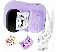 Portable Label Printer With Inkless Thermal Printing, For Mini Wireless For Home Learning Photos Clothing Tags All Needs Mobile(Purple)
