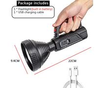 Portable Lamp Strong Light Handheld Searchlight LED Outdoor Lighting Camping Long-shot Rechargeable Built-in Battery Flashlight