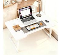 Portable Lap Desk, Folding Laptop Desk, Sturdy, Ideal For Working, Writing, Reading, Dining, Or Watching Movies In Bed Or On The Couch,Space-Saving(White,Style 3)