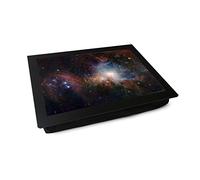 Portable Lap Desk Tray (Orion Nebula) Handmade Wooden Frame, Beanbag Cushioned Bottom | Computers, Laptops, Meals, Food | L0130 Black