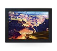 Portable Lap Desk Tray (The Grand Canyon) Handmade Wooden Frame, Beanbag Cushioned Bottom | Computers, Laptops, Meals, Food | L0104 Black