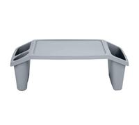 Portable Lap Tray - Multipurpose Laptop Desk TV Tray with Storage Compartments - Lightweight Bed Table for Breakfast & Dinner - Durable Plastic Activity Table for Kids - Grey