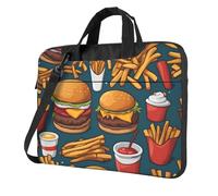 Portable Laptop Bag Shockproof Light Laptop Case Inner Storage Pockets with Exquisite Lots of tasty food Print, Black, 15.6 inch