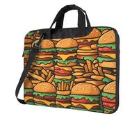 Portable Laptop Bag Shockproof Light Laptop Case Inner Storage Pockets with Exquisite many cute burgers Print, Black, 13 inch