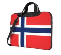 Portable Laptop Bag Shockproof Light Laptop Case Inner Storage Pockets with Exquisite Norwegian flag Print, Black, 13 inch