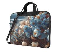 Portable Laptop Bag Shockproof Light Laptop Case Inner Storage Pockets with Exquisite Petals of Tranquility Print, Black, 14 inch