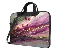 Portable Laptop Bag Shockproof Light Laptop Case Inner Storage Pockets with Exquisite Symphony of Color Print, Black, 15.6 inch