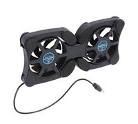 Portable Laptop Cooling Pad with 2 USB Fans Foldable ABS Black | Dc 5v, 70mm Fan Size, Four Protective Pads, Scratch Protection, Strong Heat Dissipation