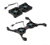 Portable Laptop Fan Stand with for ultra Quiet Operation - Compact Cooling Mat for 12 13 14 Inch PCs Black