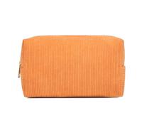 Portable Large Capacity Corduroy Cosmetic Pouch Cosmetic Bag Solid Color Toiletry Organizer Travel Zipper Wallet