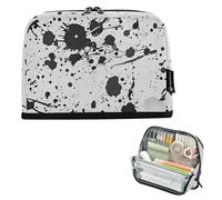 Portable Large Capacity Makeup Bags for Black and White Watercolor Ink Stain Prep School Supplies