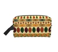 Portable Large Capacity Travel Toiletry Bag with Handle,Bohemia Style Traditional African Pattern Print Waterproof Storage Bag for Makeup,Gym & Daily Use