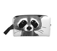 Portable Large Capacity Travel Toiletry Bag with Handle,Cartoon Cute Raccoon Print Waterproof Storage Bag for Makeup,Gym & Daily Use