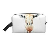 Portable Large Capacity Travel Toiletry Bag with Handle,Clever Giraffe Print Waterproof Storage Bag for Makeup,Gym & Daily Use
