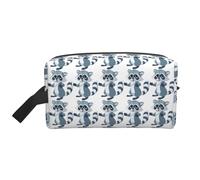 Portable Large Capacity Travel Toiletry Bag with Handle,Cute Raccoon Print Waterproof Storage Bag for Makeup,Gym & Daily Use