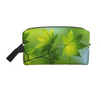 Portable Large Capacity Travel Toiletry Bag with Handle,Hd Green Nature Print Waterproof Storage Bag for Makeup,Gym & Daily Use