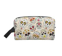 Portable Large Capacity Travel Toiletry Bag with Handle,Mexican Skull1 Print Waterproof Storage Bag for Makeup,Gym & Daily Use