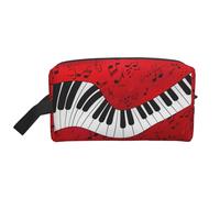 Portable Large Capacity Travel Toiletry Bag with Handle,Music Note Piano Print Waterproof Storage Bag for Makeup,Gym & Daily Use