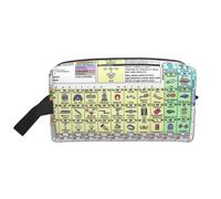 Portable Large Capacity Travel Toiletry Bag with Handle,Periodic Table of Elements Print Waterproof Storage Bag for Makeup,Gym & Daily Use