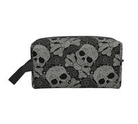 Portable Large Capacity Travel Toiletry Bag with Handle,Skull Print Waterproof Storage Bag for Makeup,Gym & Daily Use