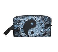 Portable Large Capacity Travel Toiletry Bag with Handle,Ying Yang Diagram Print Waterproof Storage Bag for Makeup,Gym & Daily Use