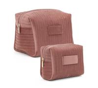 Portable Large Capacity Velvet Makeup Bag | Solid Color Washing Organizer Travel Toiletry Bag Gift Zipper Cosmetic Pouch Fashion(Pink-S)
