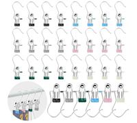 Portable Laundry Hooks Clips, Stainless Steel Anti-Slip Boots Hangers, Heavy Duty Multi-Functional Single Clothes Pins, Hanging Hold Clips for Home Travel Coats Hats Pants (Random Colours)
