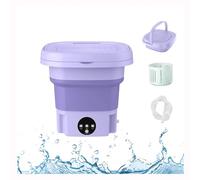 Portable Laundry Machine, Mini Foldable Washing Machine 8L with Blu-Ray 360°,Touch Screen, Folding Washing Machine for Camping,Travel,RV,Self-Drive,Purple
