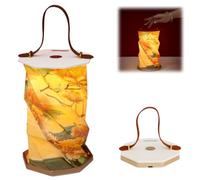 Portable Laurel Lantern, Foldable Rotating Paper Soft Warm Night Light, USB Rechargeable Touch Dimmable Camping LED Lamp for Bedroom Living Room Office