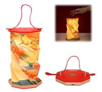 Portable Laurel Lantern, Foldable Rotating Paper Soft Warm Night Light, USB Rechargeable Touch Dimmable Camping LED Lamp for Bedroom Living Room Office