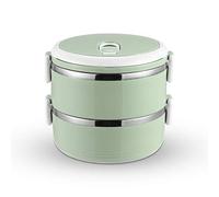 Portable Layer Stainless Steel Insulated Bento Lunch Box Leak Proof Stackable with Lid Two-Tier Easy to Carry Food Grade Hygiene