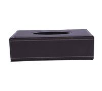 Portable Leather Rectangular Tissue Cover Box Brown