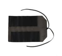 Portable Leather Tool Roll Bag for Hardware and Wrench Storage, Retro Style Tool Organiser Pouch for DIY Enthusiasts and Professionals(Black)