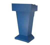 Portable Lectern Podium Stand, Small Reception Desk & Church Pulpit with Iron Base, Multi-Functional Teacher's Podium for Classroom & Music Events (Blue)